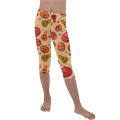 Pumpkin Muzzles Kids  Lightweight Velour Capri Leggings 