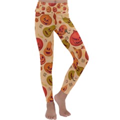 Pumpkin Muzzles Kids  Lightweight Velour Classic Yoga Leggings by SychEva