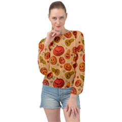 Pumpkin Muzzles Banded Bottom Chiffon Top