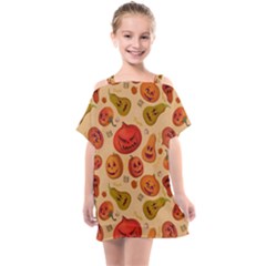Pumpkin Muzzles Kids  One Piece Chiffon Dress by SychEva