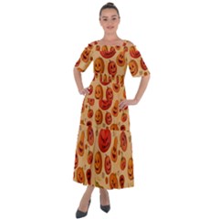 Pumpkin Muzzles Shoulder Straps Boho Maxi Dress 