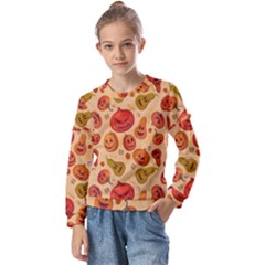 Pumpkin Muzzles Kids  Long Sleeve Tee with Frill 