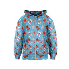 Cute Cats And Bears Kids  Zipper Hoodie by SychEva