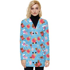 Cute Cats And Bears Button Up Hooded Coat 