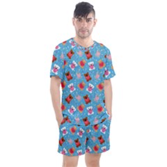 Cute Cats And Bears Men s Mesh Tee and Shorts Set