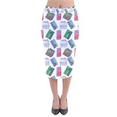 New Year Gifts Velvet Midi Pencil Skirt by SychEva