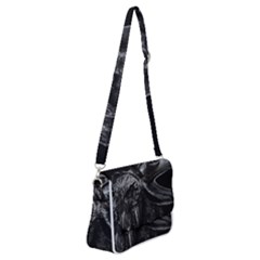 Creepy Monster Bird Portrait Artwork Shoulder Bag With Back Zipper by dflcprintsclothing