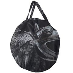 Creepy Monster Bird Portrait Artwork Giant Round Zipper Tote by dflcprintsclothing