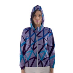 3d Lovely Geo Lines 2 Women s Hooded Windbreaker by Uniqued