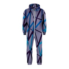 3d Lovely Geo Lines 2 Hooded Jumpsuit (kids) by Uniqued