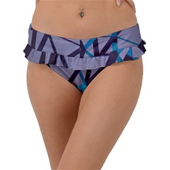 3d Lovely Geo Lines 2 Frill Bikini Bottom by Uniqued
