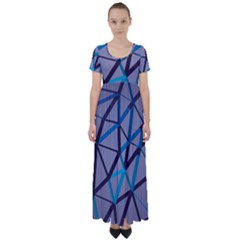 3d Lovely Geo Lines 2 High Waist Short Sleeve Maxi Dress by Uniqued