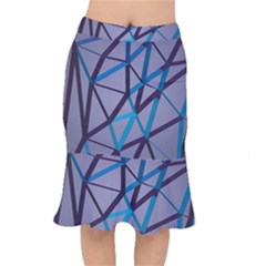 3d Lovely Geo Lines 2 Short Mermaid Skirt by Uniqued
