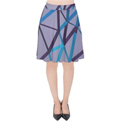 3d Lovely Geo Lines 2 Velvet High Waist Skirt by Uniqued