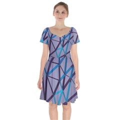 3d Lovely Geo Lines 2 Short Sleeve Bardot Dress by Uniqued