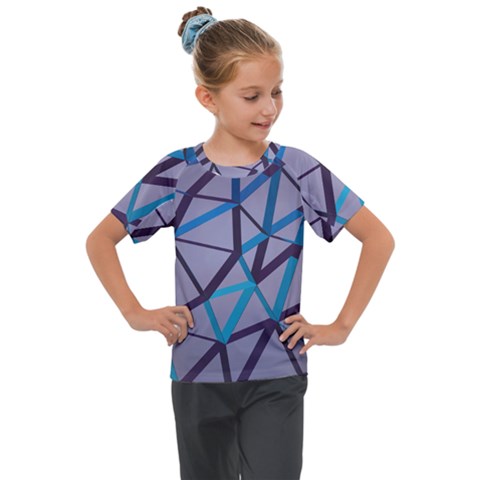 3d Lovely Geo Lines 2 Kids  Mesh Piece Tee by Uniqued