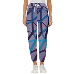 3d Lovely Geo Lines 2 Cropped Drawstring Pants by Uniqued