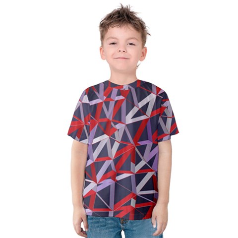3d Lovely Geo Lines Vii Kids  Cotton Tee by Uniqued