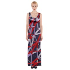 3d Lovely Geo Lines Vii Thigh Split Maxi Dress by Uniqued