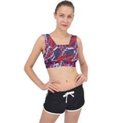 3d Lovely Geo Lines Vii V-back Sports Bra by Uniqued