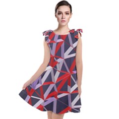 3d Lovely Geo Lines Vii Tie Up Tunic Dress by Uniqued