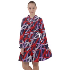 3d Lovely Geo Lines Vii All Frills Chiffon Dress by Uniqued