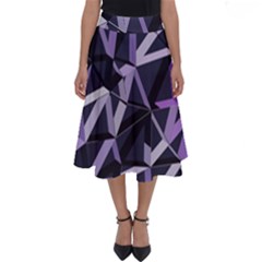 3d Lovely Geo Lines Vi Perfect Length Midi Skirt by Uniqued