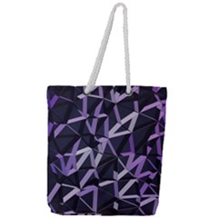 3d Lovely Geo Lines Vi Full Print Rope Handle Tote (large) by Uniqued