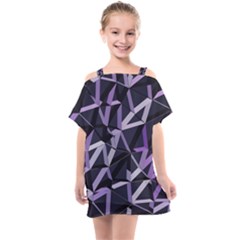 3d Lovely Geo Lines Vi Kids  One Piece Chiffon Dress by Uniqued