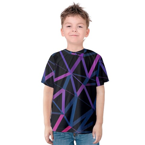 3d Lovely Geo Lines  V Kids  Cotton Tee by Uniqued