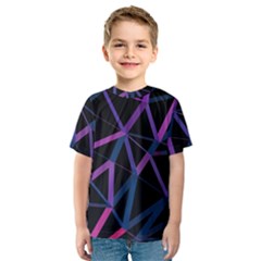 3d Lovely Geo Lines  V Kids  Sport Mesh Tee