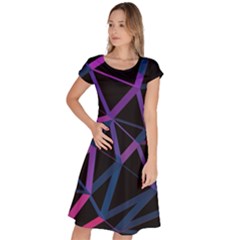 3d Lovely Geo Lines  V Classic Short Sleeve Dress by Uniqued