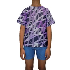 3d Lovely Geo Lines  Iv Kids  Short Sleeve Swimwear by Uniqued