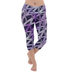 3d Lovely Geo Lines  Iv Lightweight Velour Capri Yoga Leggings by Uniqued