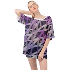 3d Lovely Geo Lines  Iv Oversized Chiffon Top by Uniqued