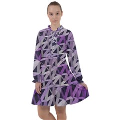 3d Lovely Geo Lines  Iv All Frills Chiffon Dress by Uniqued