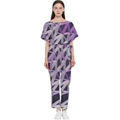 3d Lovely Geo Lines  Iv Batwing Lightweight Jumpsuit