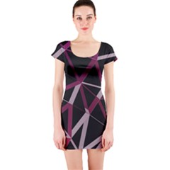 3d Lovely Geo Lines Iii Short Sleeve Bodycon Dress by Uniqued