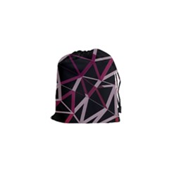 3d Lovely Geo Lines Iii Drawstring Pouch (xs) by Uniqued