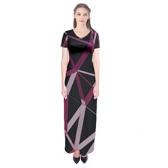 3d Lovely Geo Lines Iii Short Sleeve Maxi Dress by Uniqued