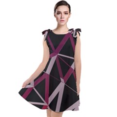 3d Lovely Geo Lines Iii Tie Up Tunic Dress by Uniqued