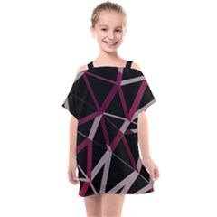 3d Lovely Geo Lines Iii Kids  One Piece Chiffon Dress by Uniqued