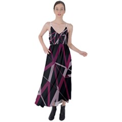 3d Lovely Geo Lines Iii Tie Back Maxi Dress by Uniqued