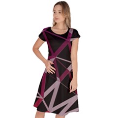 3d Lovely Geo Lines Iii Classic Short Sleeve Dress by Uniqued