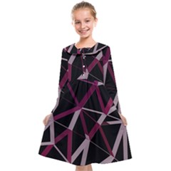 3d Lovely Geo Lines Iii Kids  Midi Sailor Dress by Uniqued