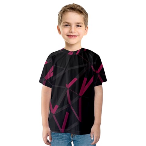 3d Lovely Geo Lines Viii Kids  Sport Mesh Tee by Uniqued