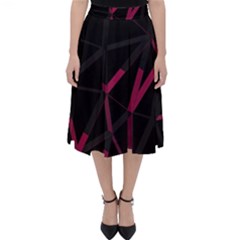 3d Lovely Geo Lines Viii Classic Midi Skirt by Uniqued