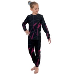 3d Lovely Geo Lines Viii Kids  Long Sleeve Set 