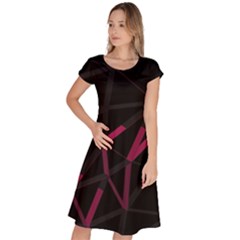 3d Lovely Geo Lines Viii Classic Short Sleeve Dress by Uniqued