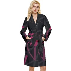 3d Lovely Geo Lines Viii Long Sleeve Velour Robe by Uniqued